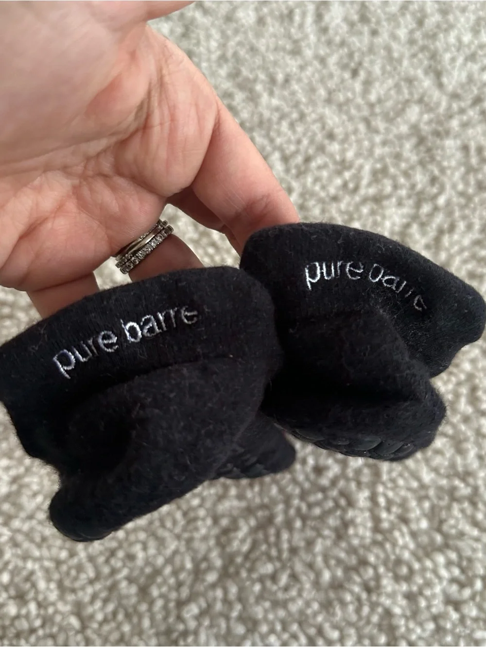 Pure Barre by tavi sticky grip low rise socks black SM VA Virginia